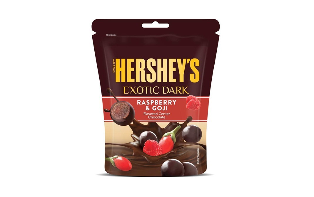 Hershey's Exotic Dark Raspberry & Goji Flavored Center Chocolate   Pack  100 grams